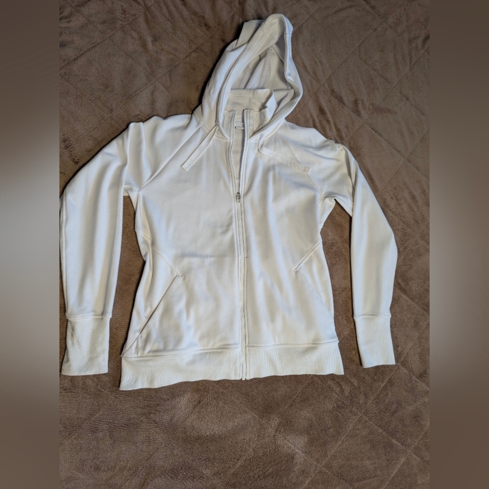 Athleta Triumph Hoodie Jacket - White- Size L